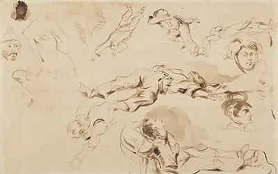 Figure Studies related to Liberty Leading the People Eugene Delacroix